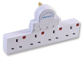 PRO ELEC-2348-ADAPTOR, 4 GANG, SWITCHED, NEON